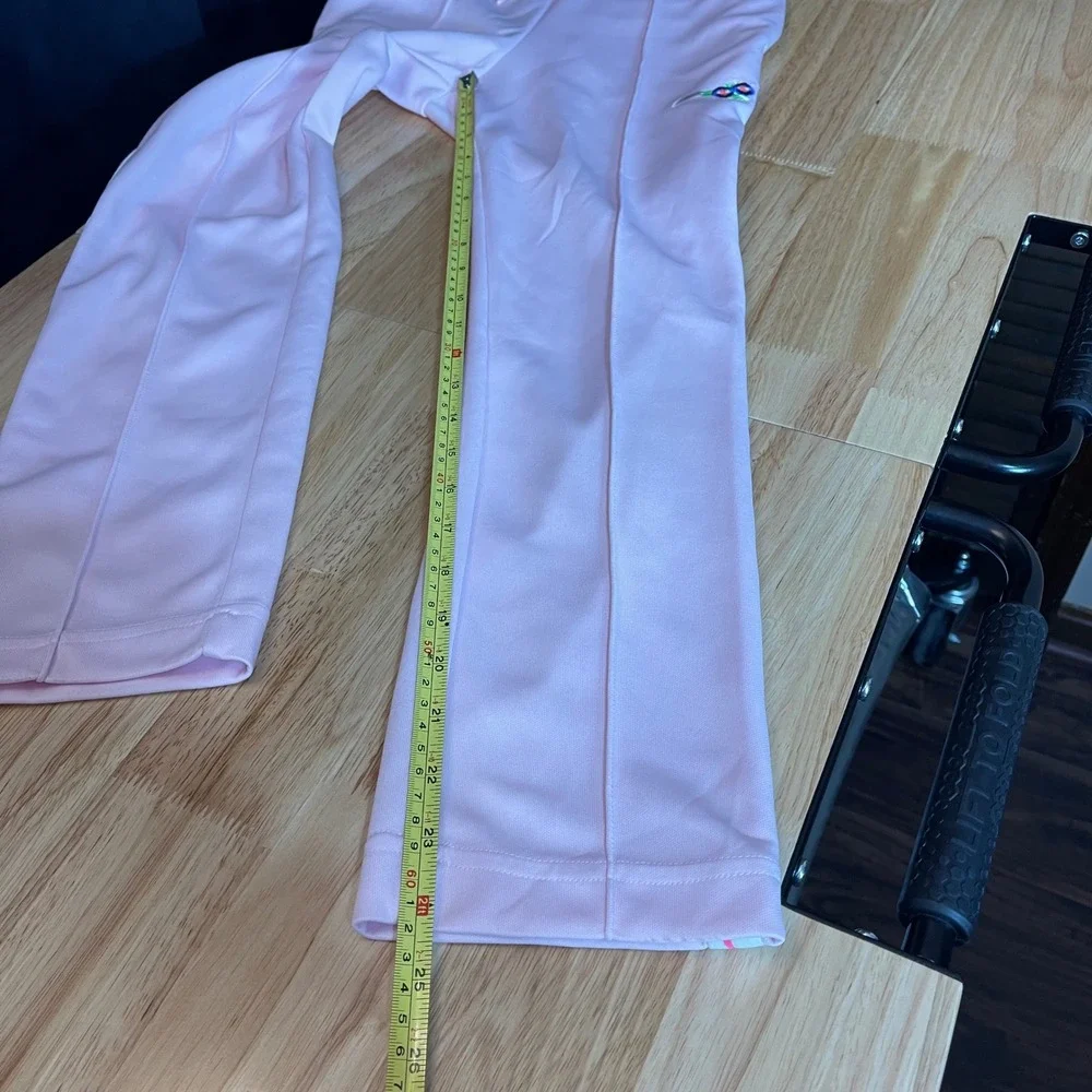 Nike‎ Women Pink Floral Embroidered Swoosh Track Pants XS Cropped Activewear